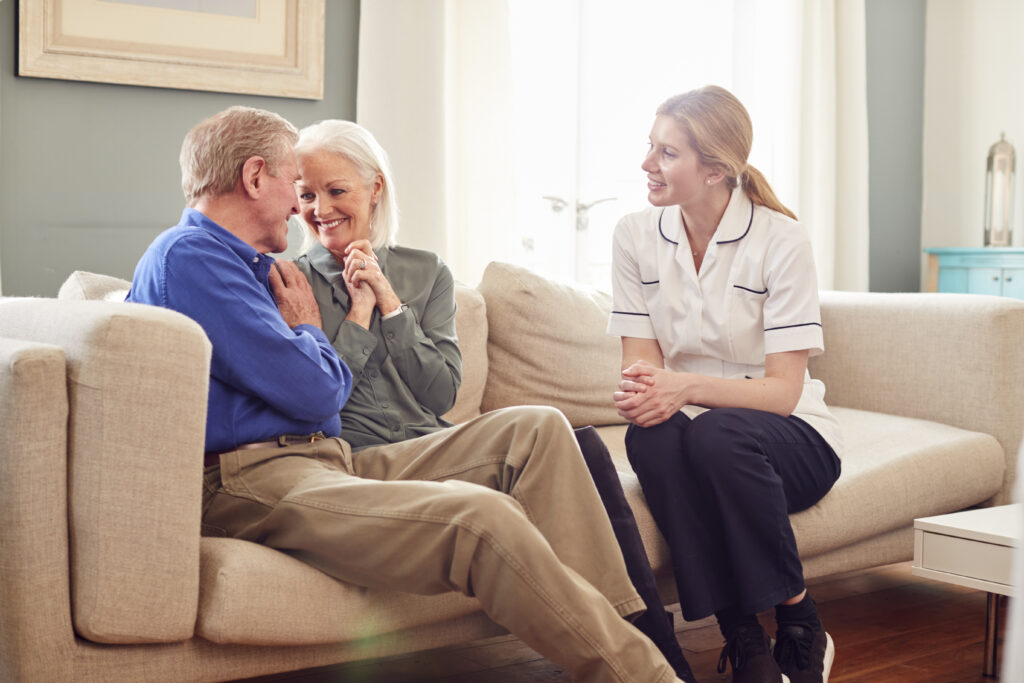 female doctor senior couple